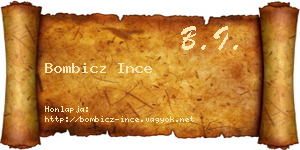 Bombicz Ince névjegykártya
